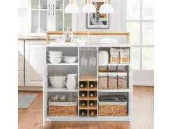 SoBuy Kücheninsel Küchenschrank Kommode Sideboard Buffet KNL07-WN< Kücheninseln