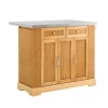 SoBuy Kücheninsel Küchenwagen mit Ausziehbarer Arbeitsplatte Bambus 107x92,5x71cm Natur FKW130-N< Kücheninseln