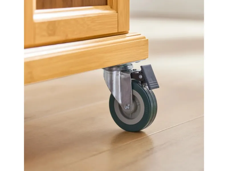 SoBuy Kücheninseln|Servierwagen<Kücheninsel Küchenwagen Küchenschrank Servierwagen Bambus 115cm FKW69-N