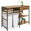 SoBuy Kücheninsel Sideboard Kommode Küchenschrank Flurschrank Vintage FSB71-PF< Kücheninseln