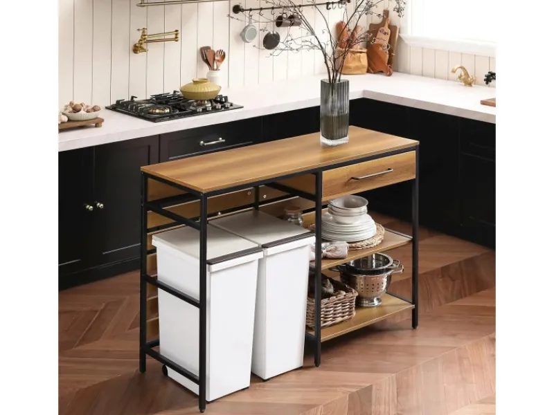 SoBuy Kücheninsel Sideboard Kommode Küchenschrank Flurschrank Vintage FSB71-PF< Kücheninseln