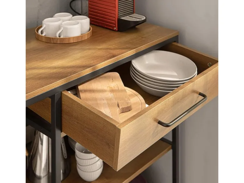 SoBuy Kücheninsel Sideboard Kommode Küchenschrank Flurschrank Vintage FSB71-PF< Kücheninseln
