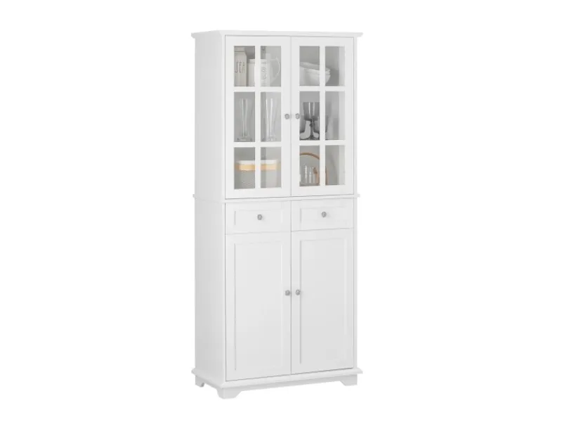 SoBuy Küchenschränke<Küchenschrank Hochschrank Badezimmerschrank Buffet Kommode FSB76-W
