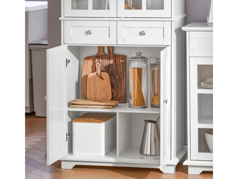 SoBuy Küchenschränke<Küchenschrank Hochschrank Badezimmerschrank Buffet Kommode FSB76-W