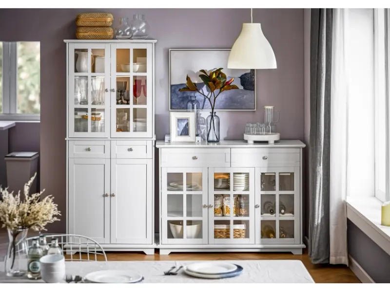 SoBuy Küchenschränke<Küchenschrank Hochschrank Badezimmerschrank Buffet Kommode FSB76-W