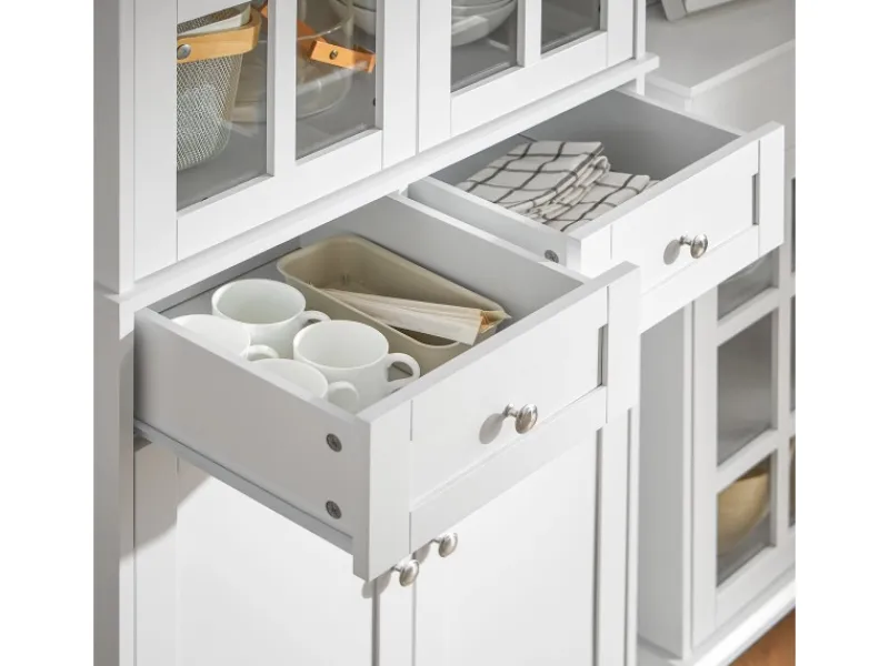 SoBuy Küchenschränke<Küchenschrank Hochschrank Badezimmerschrank Buffet Kommode FSB76-W