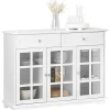 SoBuy Küchenschrank Kücheninsel Kommode Sideboard Buffet Weiß FSB77-W< Kücheninseln|Küchenschränke