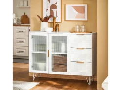 SoBuy Kücheninseln|Küchenschränke<Küchenschrank Kücheninsel Kommode Sideboard Bartisch Buffet FSB86-W