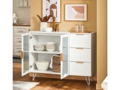 SoBuy Kücheninseln|Küchenschränke<Küchenschrank Kücheninsel Kommode Sideboard Bartisch Buffet FSB86-W