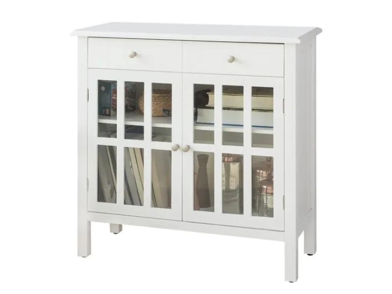 SoBuy Küchenschrank Kommode Sideboard Flurschrank Wohnzimmerschrank FSB23-W< Küchenschränke