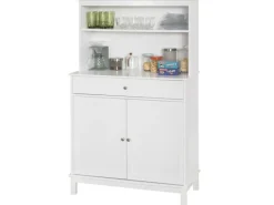 SoBuy Küchenschränke<Küchenschrank mit 2 Türen Sideboard Buffetschrank Kommode Weiß FSB26-W
