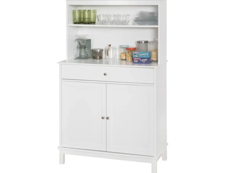 SoBuy Küchenschränke<Küchenschrank mit 2 Türen Sideboard Buffetschrank Kommode Weiß FSB26-W