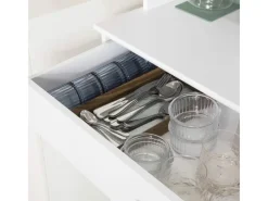 SoBuy Küchenschränke<Küchenschrank mit 2 Türen Sideboard Buffetschrank Kommode Weiß FSB26-W