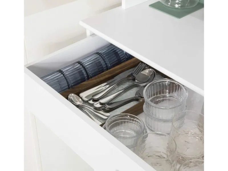 SoBuy Küchenschränke<Küchenschrank mit 2 Türen Sideboard Buffetschrank Kommode Weiß FSB26-W