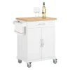 Outlet SoBuy Küchenwagen aus MDF mit Bambus Top Küchenschrank Servierwagen FKW13-WN