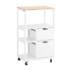 SoBuy Küchenwagen mit 2 Schubladen 3 Ablagen Servierwagen 53x89x37cm FKW111-WN