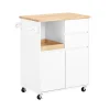 New SoBuy Küchenwagen mit Arbeitsplatte Servierwagen Weiß 72x84x40cm FKW123-WN