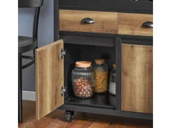 Best SoBuy Küchenwagen mit Flaschenablage Servierwagen Kücheninsel Braun FKW122-SCH