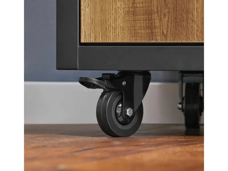 Best SoBuy Küchenwagen mit Flaschenablage Servierwagen Kücheninsel Braun FKW122-SCH