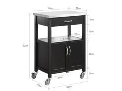 Best SoBuy Küchenwagen Servierwagen Küchenschrank Getränkewagen fürs Büro FKW22-SCH