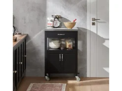 Best SoBuy Küchenwagen Servierwagen Küchenschrank Getränkewagen fürs Büro FKW22-SCH