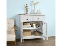 SoBuy Küchenschränke<Kommode Flurschrank Sideboard mit 2 Türen Küchenschrank 80cm FSB05-W