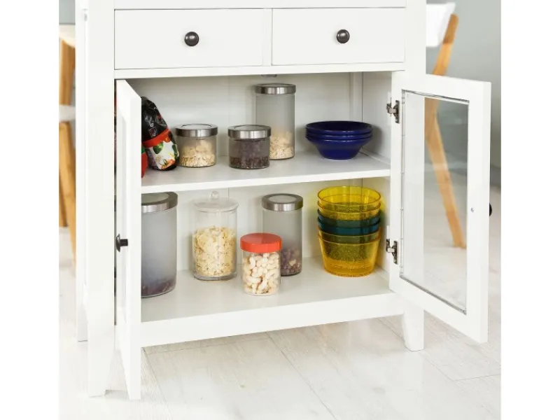 SoBuy Küchenschränke<Kommode Flurschrank Sideboard mit 2 Türen Küchenschrank 80cm FSB05-W