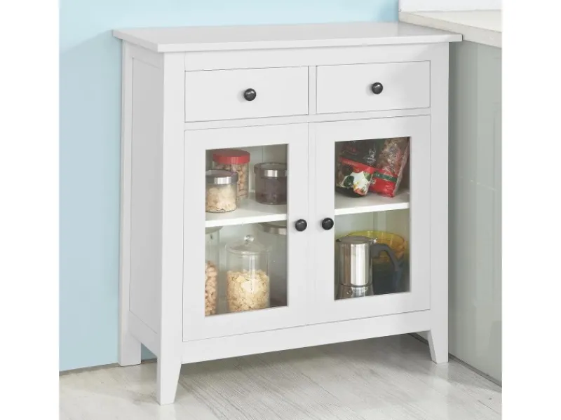 SoBuy Küchenschränke<Kommode Flurschrank Sideboard mit 2 Türen Küchenschrank 80cm FSB05-W