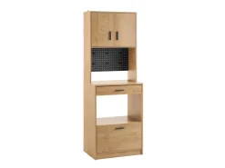 SoBuy Küchenschränke|Küchenregale<Mikrowellenschrank mit Pegboard Hochschrank Sideboard 60x170x40cm FSB98-N