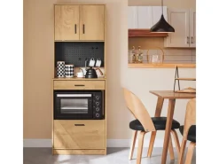SoBuy Küchenschränke|Küchenregale<Mikrowellenschrank mit Pegboard Hochschrank Sideboard 60x170x40cm FSB98-N