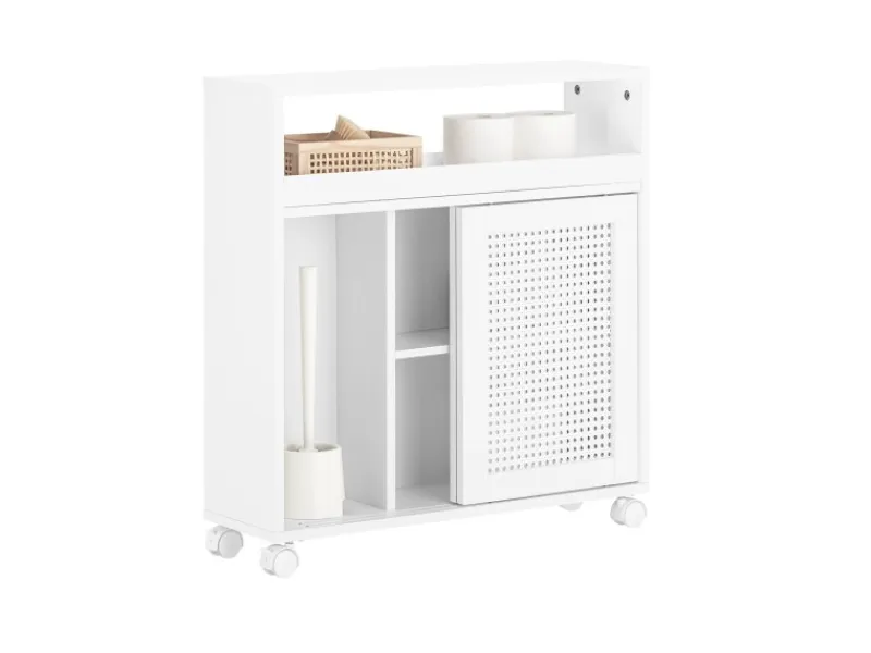 SoBuy Nischenregal Nischenschrank mit Rollen Küchenregal Rollwagen 20cm BZR119-W< Küchenregale|Küchenschränke