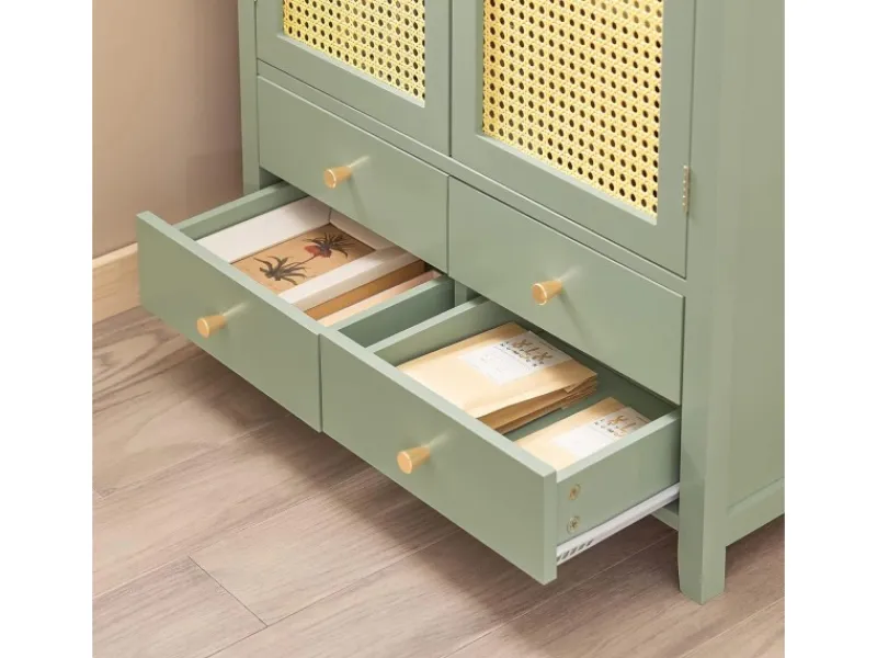 SoBuy Küchenschränke<Schuhschrank Küchenschrank Sideboard Kommode Grün FSB72-GR