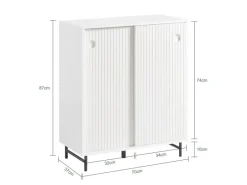 SoBuy Schuhschrank Küchenschrank Sideboard Kommode Weiß FSB62-W