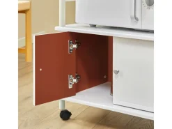 SoBuy Kühlschränke<Servierwagen Küchenwagen Mikrowellenhalter mit 3 Ablagen FRG12-W