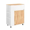 Clearance SoBuy Servierwagen Küchenwagen mit Schublade und Seitenregal Küchenschrank 70x90x40cm FKW132-WN