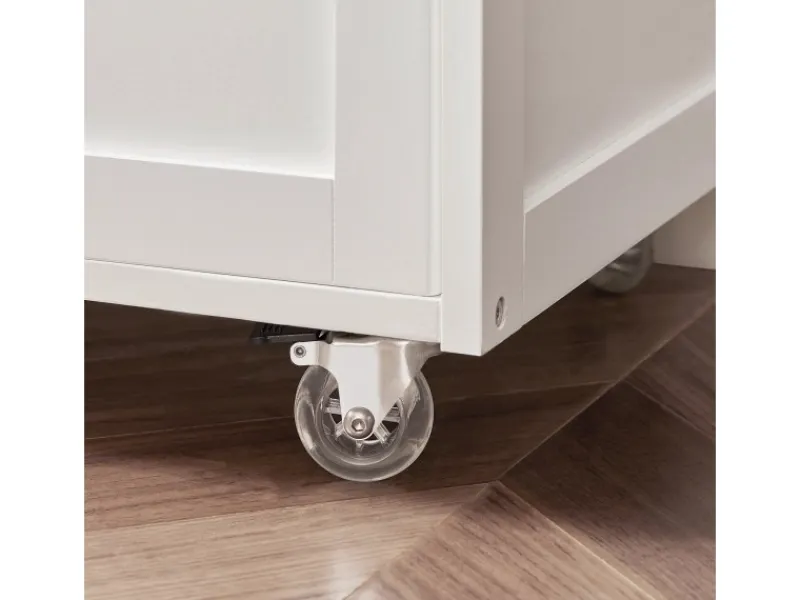 Outlet SoBuy Servierwagen mit Flaschenablagen Küchenwagen Rollwagen Weiß FKW45-WN