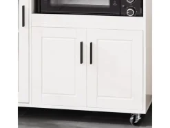 Hot SoBuy Sideboard auf Rollen Küchenwagen Mikrowellenschrank Rollwagen FSB78-W