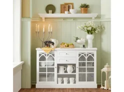 SoBuy Sideboard Küchenschrank Kommode Flurschrank Buffet Weiß FSB79-W< Küchenschränke