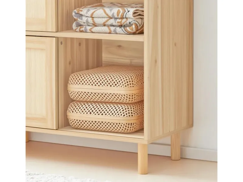 SoBuy Küchenschränke<Sideboard Kommode Küchenschrank Flurschrank Lowboard Natur FSB87-N