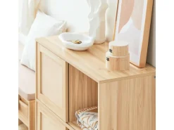 SoBuy Küchenschränke<Sideboard Kommode Küchenschrank Flurschrank Lowboard Natur FSB87-N