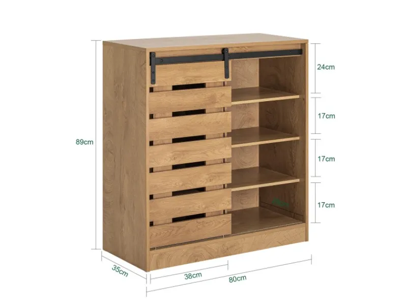 SoBuy Sideboard Schuhschrank Kommode Küchenschrank Flurschrank Lowboard FSB65-N< Küchenschränke