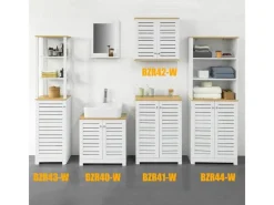 Clearance SoBuy Wandschrank Badezimmerschrank Küchenschrank Medizinschrank Weiß BZR42-W