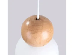 Sollux Lighting Hängeleuchte Pekka 3P Weiß/Naturfarbenes Holz< Kücheninseln