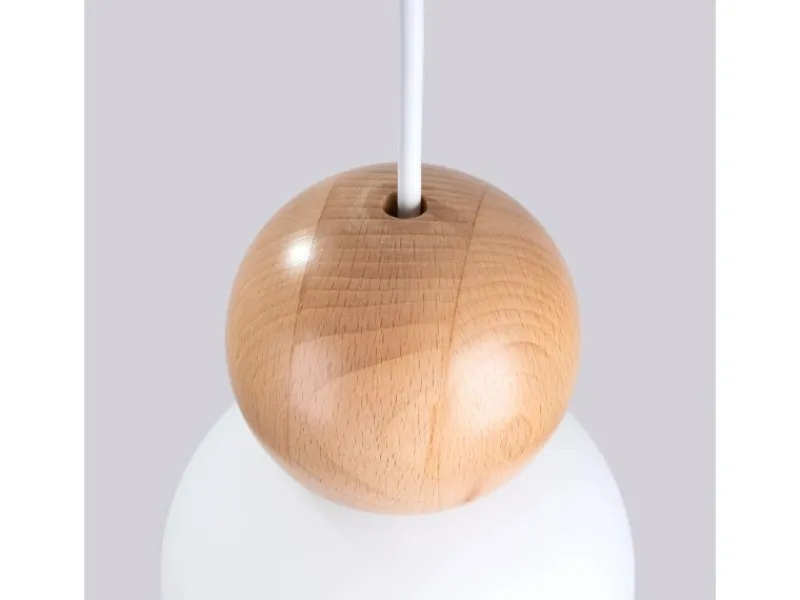 Sollux Lighting Hängeleuchte Pekka 3P Weiß/Naturfarbenes Holz< Kücheninseln