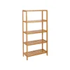 Songmics Küchenregale<Badregal 5 Ebenen 60 cm x 26 cm x 130 cm Naturfarben