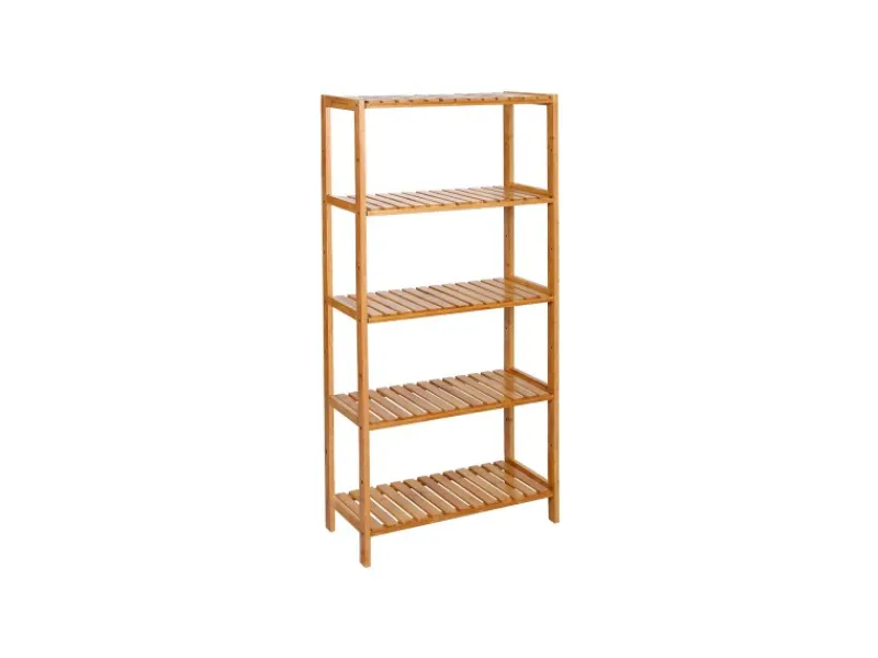 Songmics Küchenregale<Badregal 5 Ebenen 60 cm x 26 cm x 130 cm Naturfarben