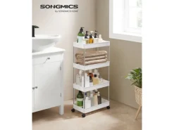 Songmics Küchenregal 4 Ebenen 22,2 cm x 40,3 cm x 86 cm Weiß< Servierwagen|Küchenregale