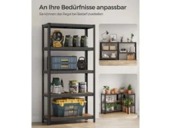Songmics Küchenregale<Lagerregal 40 cm x 90 cm x 180 cm Braun-Schwarz