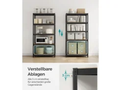 Songmics Küchenregale<Lagerregal 40 cm x 90 cm x 180 cm Braun-Schwarz