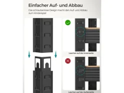 Songmics Küchenregale<Lagerregal 40 cm x 90 cm x 180 cm Braun-Schwarz